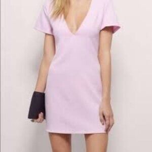 Tobi Light Pink Short Sleeve V-Neck Sweet Intentions Mini Dress Size Small NWT